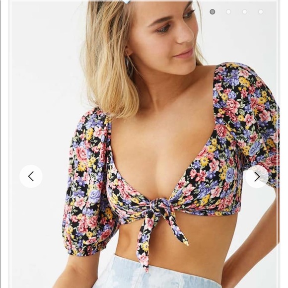 floral print crop top forever 21